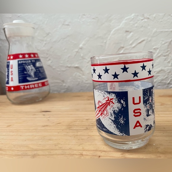 8 Vintage Collectable NASA whiskey glasses & pitcher - Picture 14 of 14